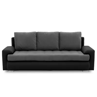 Produktbild von Couch  mit Schlaffunktion,  Schlafcouch mit Bettkästen, TOKIO VII 222x96cm, Dunkelgrau&Schwarz