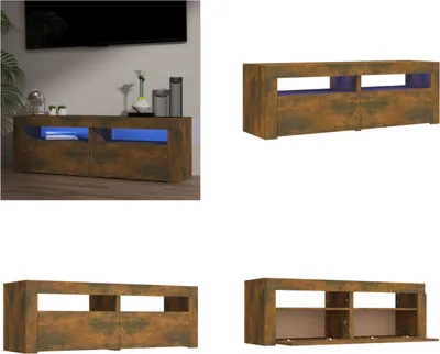 Produktbild von vidaXL TV Schrank mit LED Leuchten Räuchereiche 120x35x40 cm - TV-Schrank - TV-Schränke - TV-Möbel - TV-Ständer