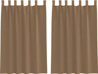 Image de Voilages à œillets 2 pcs marron clair 140 x 175 cm