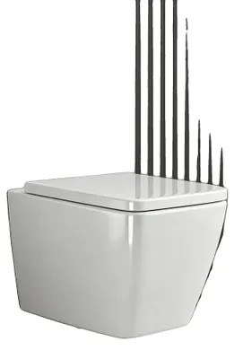 Produktbild von Wandmontierte Toilette, randloses Design, effiziente Spülung, Quadratische Form