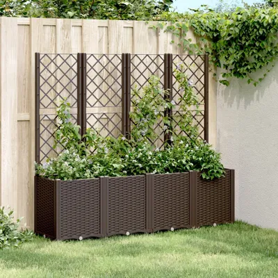 Produktbild von CLORIS Pflanzkübel mit Rankgitter Braun 160x40x140 cm PP 2024