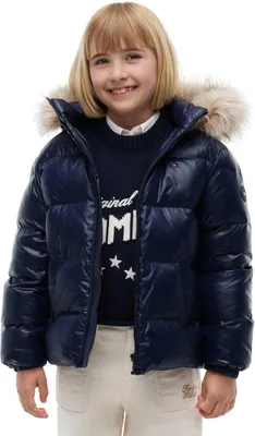 Immagine prodotto di Giacca imbottita da bambina Tommy Hilfiger, modello Essential KG0KG09673, colore blu, taglia 10