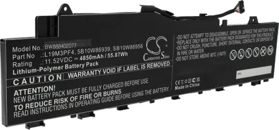Produktbild von vhbw Akku Ersatz für Lenovo SB10W86956, L19M3PF4, 5B10W86939 für Notebook (4850 mAh, 11,52 V, Li-Polymer)