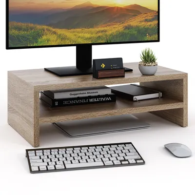 Obrázok produktu pre Stojan na monitor Stojan na monitor dub Torro 14 cm Ergonomický - Moderný - Stabilný - Jednoduchá montáž