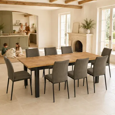 INSPIRO Essgruppe – Platz für gemeinsame Mahlzeiten mit der Familie, KI-generiertes Bild