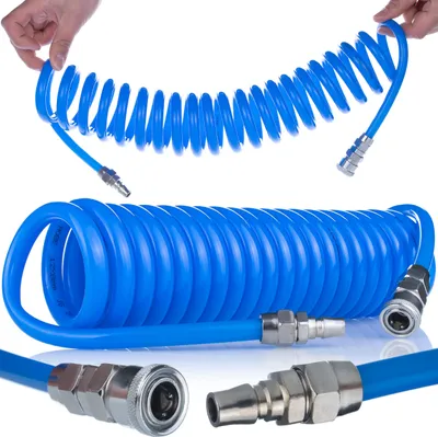 Zdjęcie produktu dla Wąż pneumatyczny spiralny poliuretanowy 8x12mm 5mWĄŻ PRZEWÓD PNEUMATYCZNY SPIRALNY POLIURETANOWY 8x12MM 5M 6-10 BAR ROSFIX