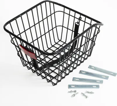 Produktbild von Fahrradkorb Hinten für Gepäckträger, max. 10 kg Tragkraft,  großer Metall-Einkaufskorb 10L, schwarz