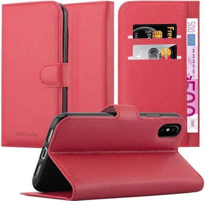 Produktbild von Cadorabo Hülle für Apple iPhone XS MAX Schutz Hülle in Rot Handyhülle Etui Case Cover Magnetverschluss