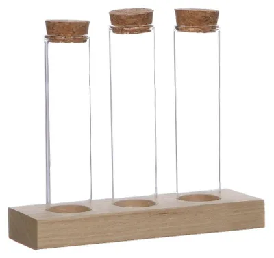Produktbild von Glasröhre Ø3cm auf Holzbrett (12 Stück) [IFS-29148]