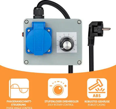A product image with marketing icons and text at the bottom.