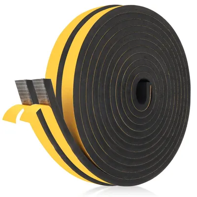 Image de Ruban d'étanchéité en mousse auto-adhésif, 6 mm x 12 mm, 2 rouleaux de 5 mètres