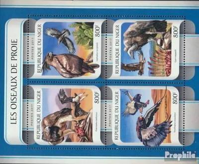 Produktbild von Briefmarken Niger 2017 Mi 4870-4873 Kleinbogen (kompl. Ausg.) postfrisch Raubvögel