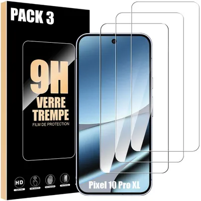 Image de 3 Verre Trempé pour Google Pixel 10 Pro XL, Protection d'écran Anti-Rayures 9H Antichoc Transparent