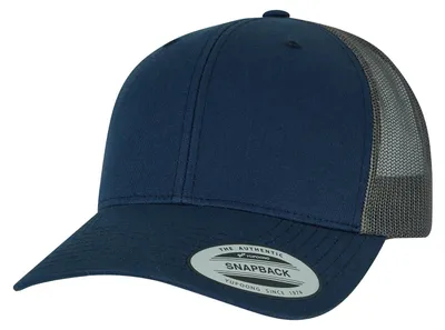 Obrázok produktu pre Klasická čiapka typu "trucker" s dvojfarebným prevedením FK1772 (univerzálna veľkosť) (tmavomodrá/sivohnedá)