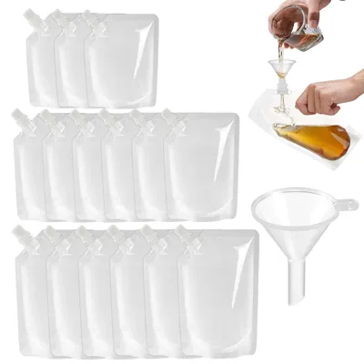 Wiederverwendbare Getränkebeutel 15 Stück, 250-500 ml, mit Trichter