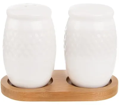 Obrázok produktu pre Soliér a koreník so stojanom - porcelán - 3-dielna sada - biela