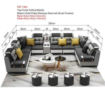Produktbild von Ledersofa Ecksofa U Form Modernes Sofa Ledersofa Ecksofa Polster Wohnlandschaft
