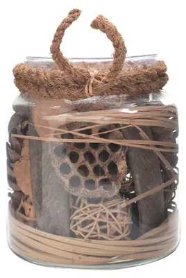 Imagen del producto de Jarrón decorativo Flora de cristal con potpourri marrón