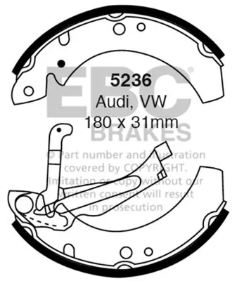 Produktbild von EBC Bremsbackensatz Hinten Audi Volkswagen