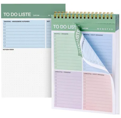 Productafbeelding van To-Do-lijst, notitieboekje A5, 160 pagina's, spiraalgebonden, met hardcover, scheurbaar, zonder datum