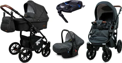 Obrázek produktu pro BabyLux® Optimal | Kocárek 4v1 Set | Black Flex | Kombinovaný kocárek | Sada kocárku | Isofi