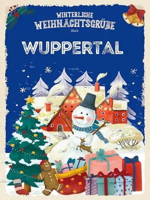 Produktbild von vianmo Holzschild 40x30 cm Weihnachtsgrüße WUPPERTAL