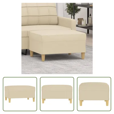 Image de The Living Store Tabouret de pied Crème 70x55x41 cm Tissu