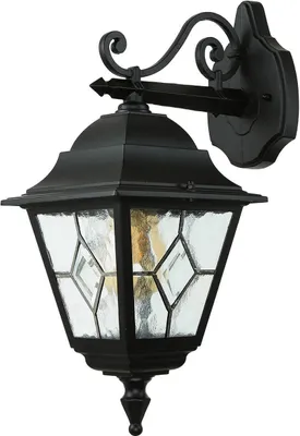 Produktbild von Außenwandlampe Garten Terrasse IP43 Schwarz E27 Glas Metall Rustikal Außenleuchte Wand