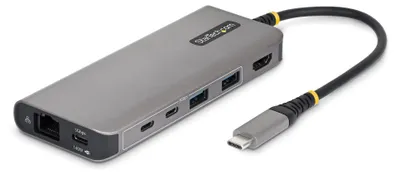 Obrázok produktu pre StarTech.com 315B-USBC-MULTIPORT, Kábel, USB 3.2 Gen 1 (3.1 Gen 1) Type-C, 140 W, 10,100,1000 Mbit/s, Šedá, 5 Gbit/s
