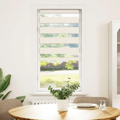 Produktbild von vidaXL Doppelrollo Marmorbeige 65x100 cm Stoffbreite 60,9 cm Polyester