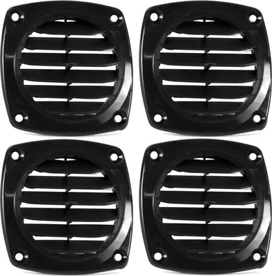 Produktbild von 4-er Set, Lüftungsgitter, Kunststoff, 84 x 84 mm Farbe: Schwarz