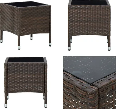 Immagine prodotto di vidaXL Tavolo da giardino marrone 40x40x45 cm in poly rattan - Tavolo da giardino - Tavoli da giardino - Tavolo - Tavoli