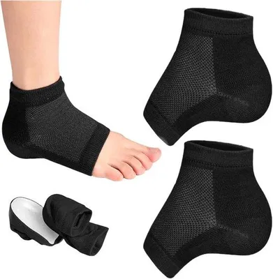Immagine prodotto di Calzini sportivi - antiscivolo - traspiranti - bionici - invisibili - rinforzati - per uomo e donna - neri - Un paio