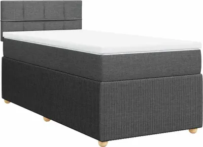 Produktbild von vidaXL Boxspringbett mit Matratze Dunkelgrau 90x200 cm Stoff