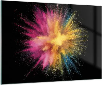 Produktbild von Bilder auf glas - Einteilig - Bunt Staub Explosion - 100x70cm - Glasbilder - Wandbilder - Bilder - zum Aufhängen bereit - Wanddekoration aus Glas - Glas Bilder - Wandbild auf Glas - GAA100x70-4529