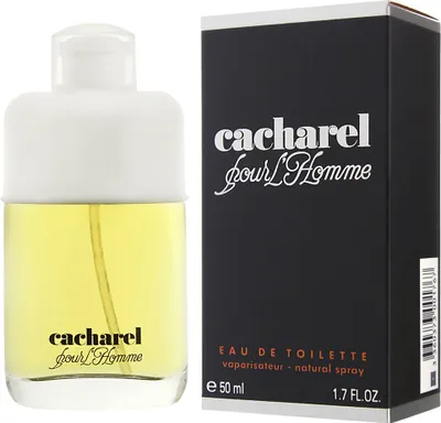 Productafbeelding van Cacharel Pour Homme, 50 ml, voor mannen, 50 ml, geur met topnoten van bergamot, lavendel, muskaatnoot, salie en kruidnagel, hartnoten van geranium en lotus, en basisnoten van canangaboom, amber, cederhout, den, en vetiver. Spray