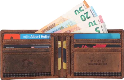 Produktbild von Geldbörse Herren Portemonnaie Echt Leder Börse Querformat Geldbeutel RFID MANZA®