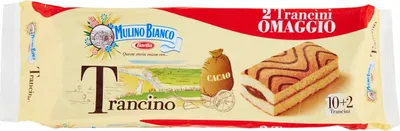 Produktbild von 12x Mulino Bianco Trancino Biskuit Kuchen Snack mit fettarmer Kakaocreme 396g