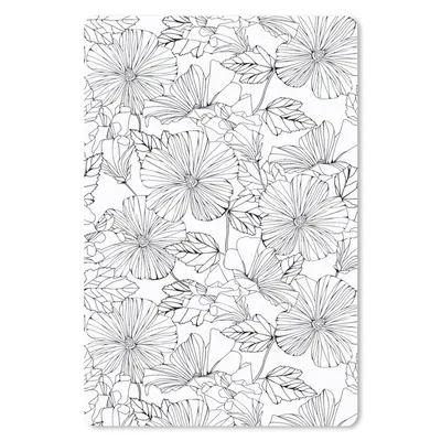Produktbild von MuchoWow® Mauspad Mousepad Blumen - Schwarz - Weiß - Design - Flora 40x60 cm - Mousepads - Maus Mat - Pad - Mausunterlage - Schreibtisch Accesoire