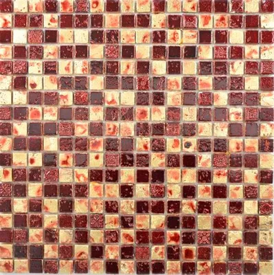 Produktbild von Mosaik Stein Resin gold rot Wand Fliesenspiegel Küche Bad