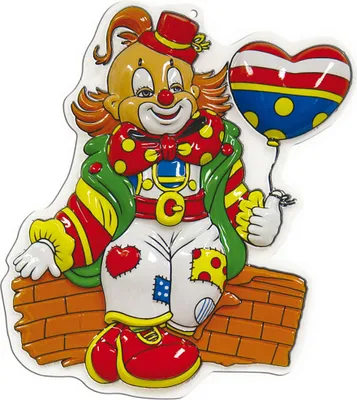 Produktbild von Wand Deko Bild Clown auf Mauer 40 cm Höhe Karneval Fasching Party Cosplay Halloween