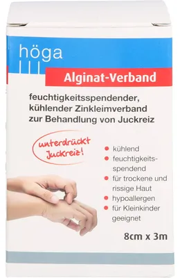 Produktbild von Höga Alginat-Verband 8 cm x 3 m kühlender Zinkleimverband, 1 St. Verband