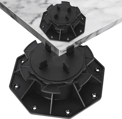 Produktbild von Bettizia 30 Stück Stelzlager 65-140mm Terrassenlager mit Fugenkreuz Stellfuß Höhenverstellbar Plattenlager für Steinplatten, Keramik-, Beton-