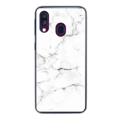 Produktbild von MuchoWow® Handyhülle Schutzhülle Hülle für Samsung Galaxy A40 Marmor - Weiß - Grau - Luxus - Marmoroptik - Strukturiert Silikon Softcase Handy Hülle - Handy-Tasche