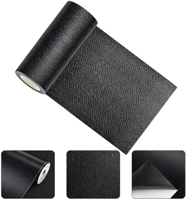 Produktbild von Selbstklebendes Kunstleder-Reparaturset 20 x 150 cm – Leder-Reparaturset für Sofas, Autositze, Bürostühle, Jacken – Schwarz