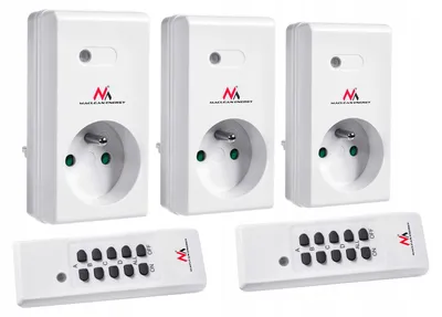 Produktbild von Maclean MCE153 Funk-Steckdosen-Set 3 Stück mit 2 Fernbedienungen
