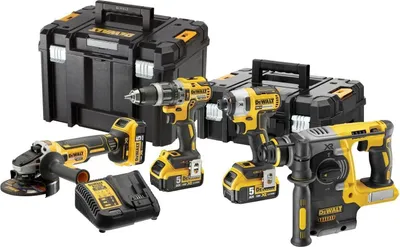 Immagine prodotto di Set di macchine a batteria DEWALT 18 V XR con 3 batterie da 5 Ah