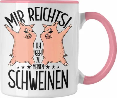Produktbild von Trendation - Lustige Tasse Geschenk für Schweine-Bauer Geschenkidee Spruch (Rosa)