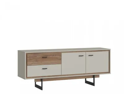Image de Meuble TV Rivero 159,5x64,5x40 cm meuble pour salon gris