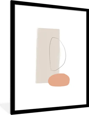Produktbild von MuchoWow® Gerahmtes Poster Minimalismus - Pastell - Abstrakt 60x80 cm - Poster mit Schwarzem Bilderrahmen Wandposter Rahmen Foto Bilder - Wohnzimmer - Dekorationen - Prämie